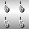 Service Caster 4 Inch 316SS Thermoplastic Rubber Swivel 1-1/4 Inch Expanding Stem Caster Set SCC-SS316EX20S414-TPRB-114-4 - alternate 4